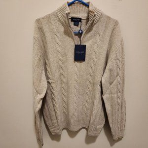 Tuscano 1/4 zip Sweater Cable Knit Made in Italy